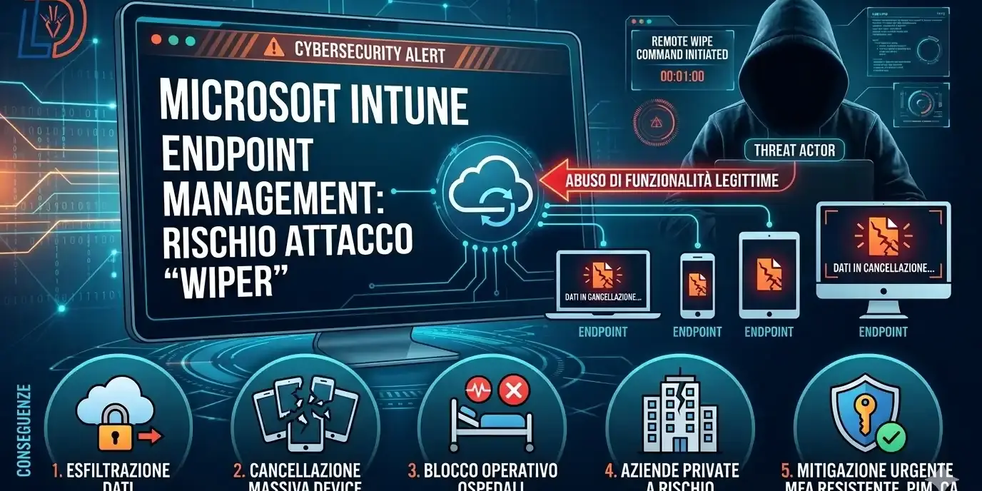 CVE-2026-26110 intune critical Allerta CSIRT Italia: nuova ondata di attacchi wiper tramite Microsoft Intune. Scopri come proteggere i tuoi endpoint e perché il settore sanitario è a rischio