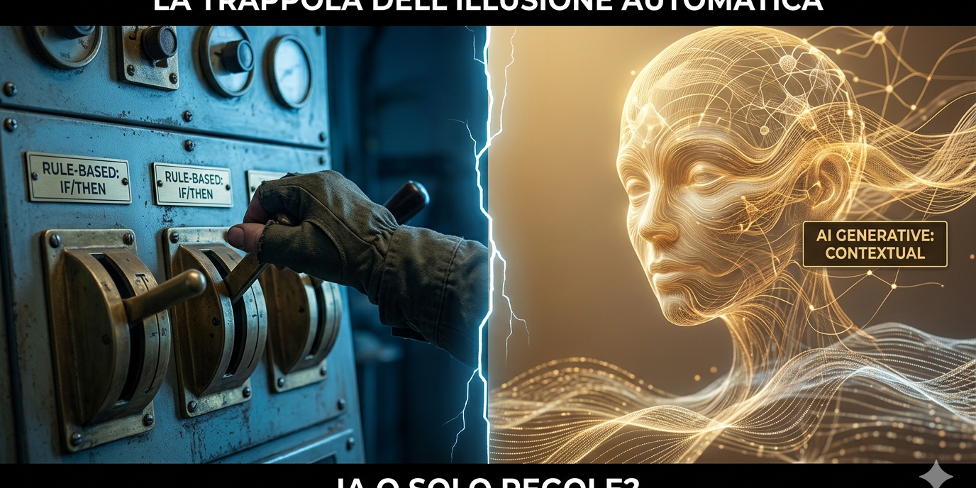 IA o Illusione Automatica bot IA o Illusione Automatica Si parla di Intelligenza Artificiale per descrivere qualsiasi cosa: dal termostato di casa al risponditore automatico della banca.