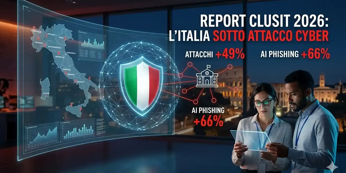 report clusit 2026 L'Italia è sotto attacco cyber. Il Rapporto Clusit 2026 lo conferma: +49% di incidenti nell'ultimo anno.