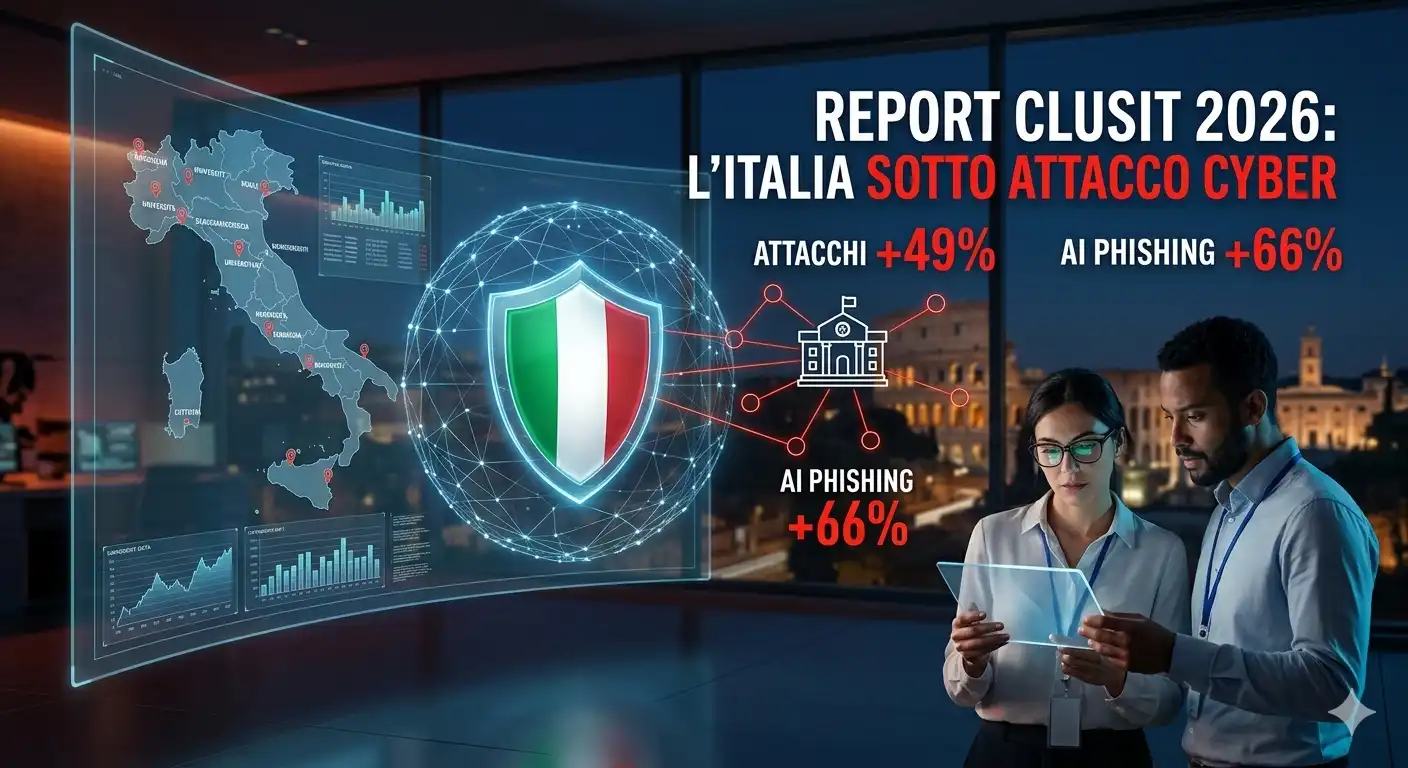 L'Italia è sotto attacco cyber. Il Rapporto Clusit 2026 lo conferma: +49% di incidenti nell'ultimo anno.