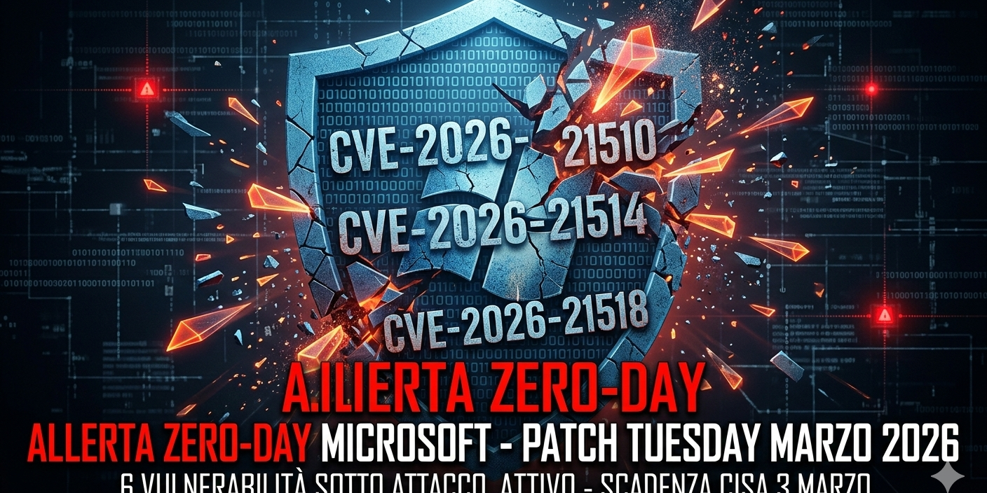Allerta CISA: 6 vulnerabilità Zero-Day colpiscono Windows e Office. Scopri come proteggere la tua rete prima della scadenza del 3 marzo 2026.