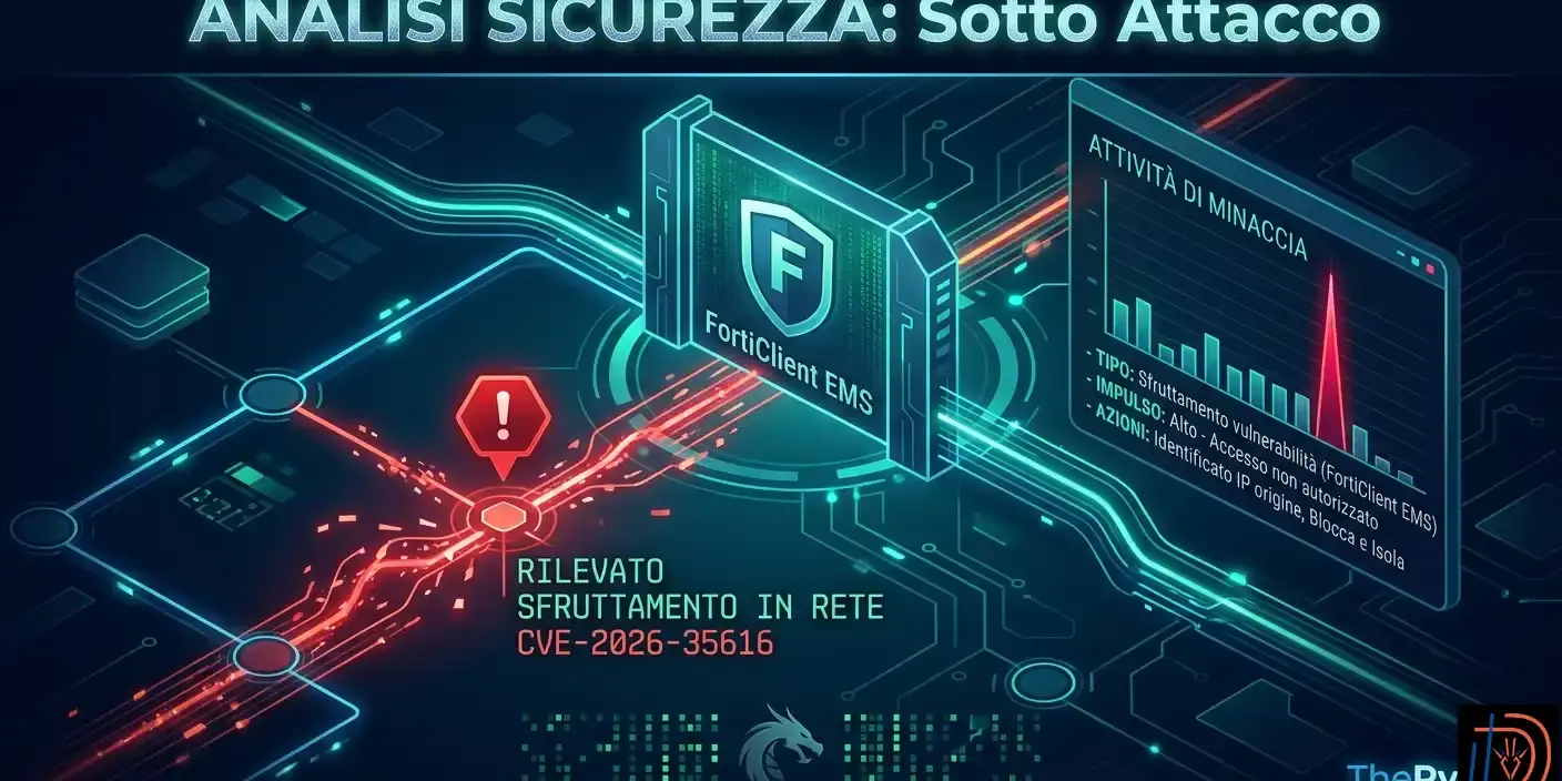 FortiClient EMS CVE-2026-35616 FortiClient EMS NUOVE VULNERABILITÀ Aprile 2026 ACN Italia - Rileva sfruttamento attivo in rete della CVE-2026-35616