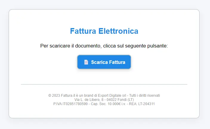 esempio Rilevata campagna phishing a tema “Fattura Elettronica”